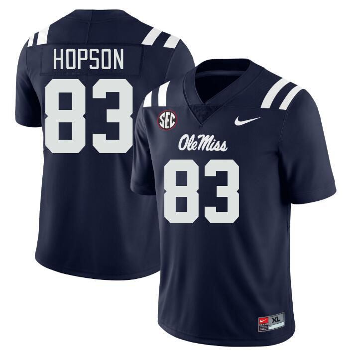 Men #83 Jarnorris Hopson Ole Miss Rebels College Football Jerseys Stitched-Navy